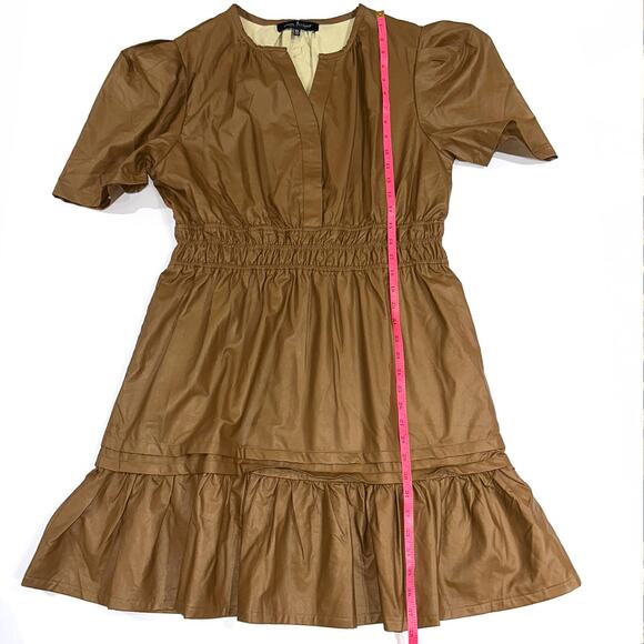 Simply Southern Faux Leather Fawn Brown Short Sleeve Dress Size XL - Picture 10 of 11